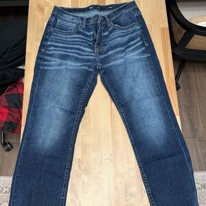 BKE Men's Dark Blue Relaxed Jeans